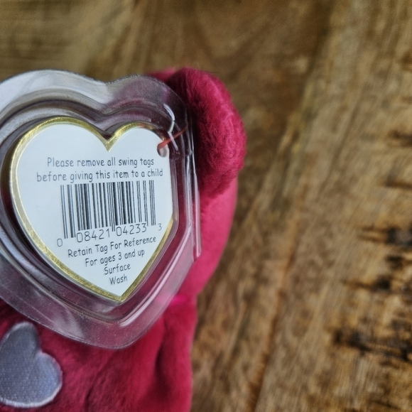 Ty Beanie Baby Valentina The Bear  Feb 14 1998 Rare Retired With Errors - Picture 6 of 6